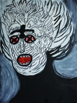 Haring, le fou noir et rouge - 33x46