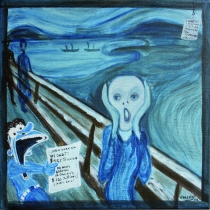 Scream bleu - 30x30